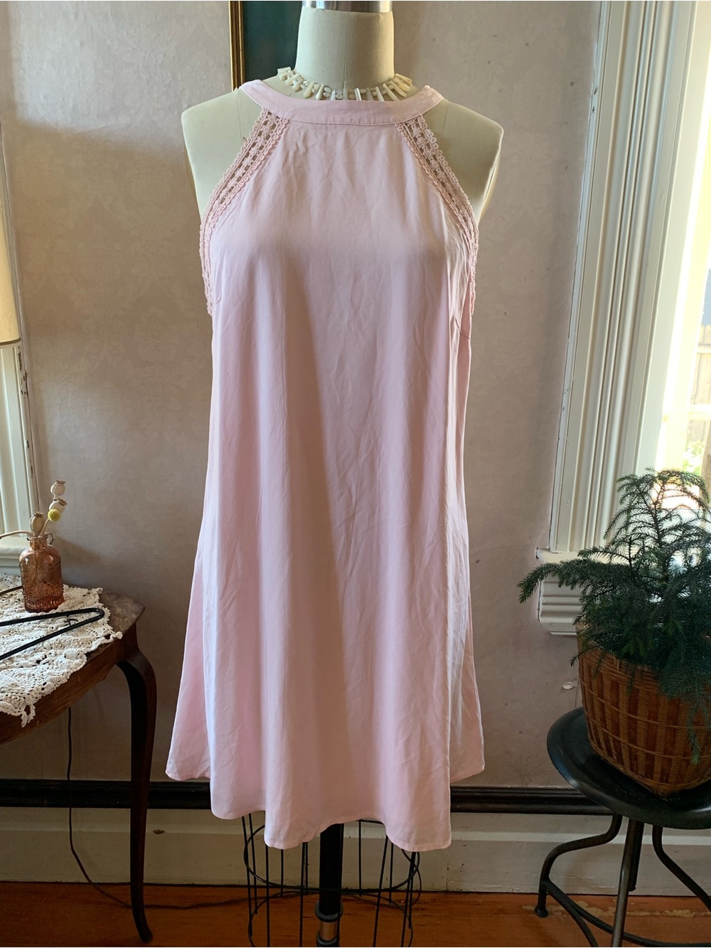 Eyeshadow Pale Pink Halter Mini Dress NWT